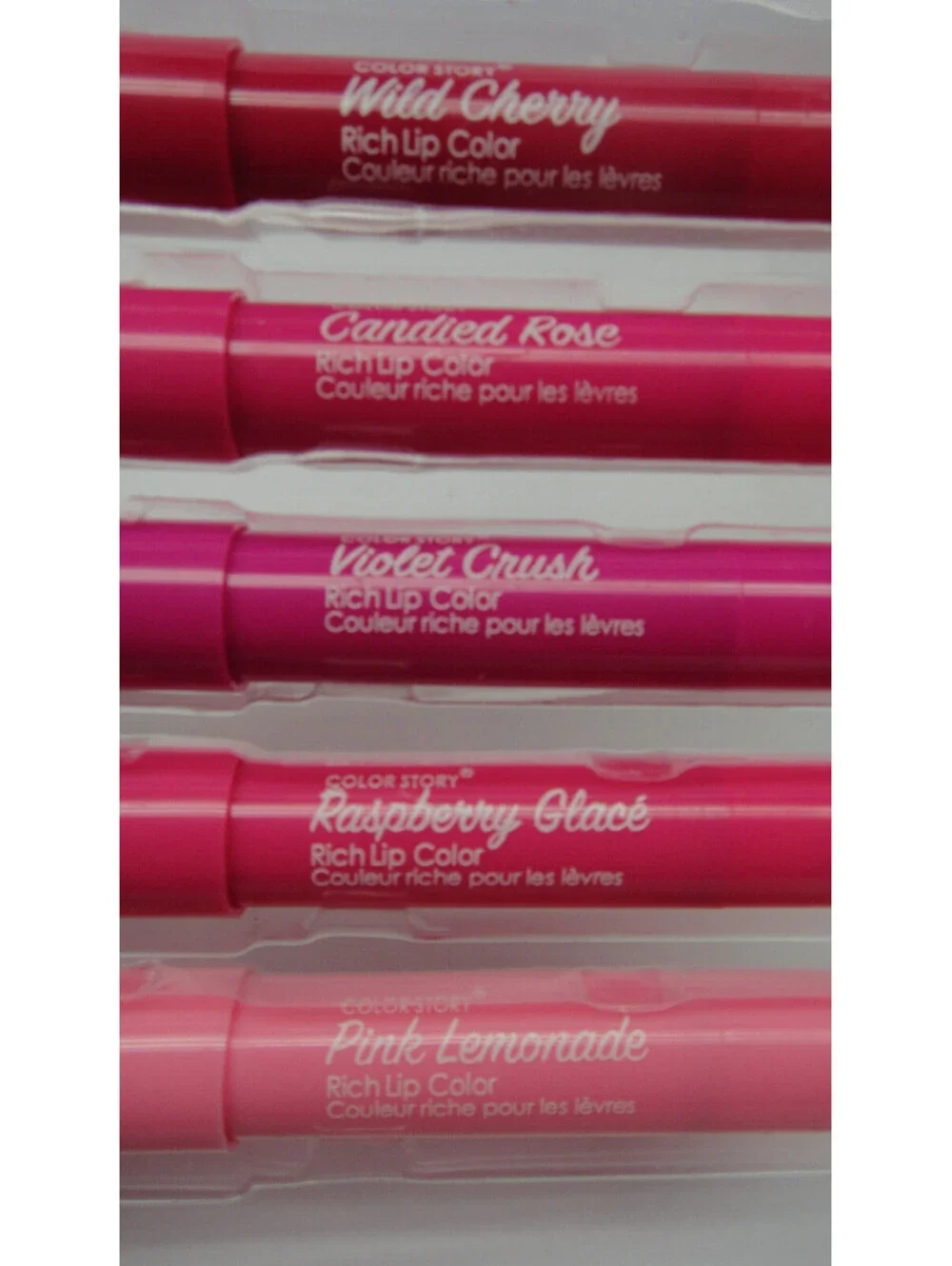 (Lot of 3) 5 Pc Lip Color Crayons COLOR STORY Sweet Treats Cherry Rose Violet